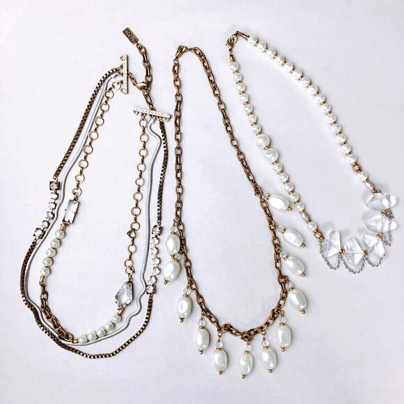 VTG Silpada KR KRN0010 Pearl Brass Crystal Convertible Statement Bib Necklace - Picture 7 of 14